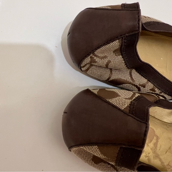 COACH CHELSEY BALLET FLATS SIZE 9 BROWN AND TAN - Picture 6 of 10